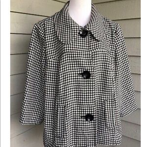 Lane Bryant Houndstooth Cape Swing Jacket